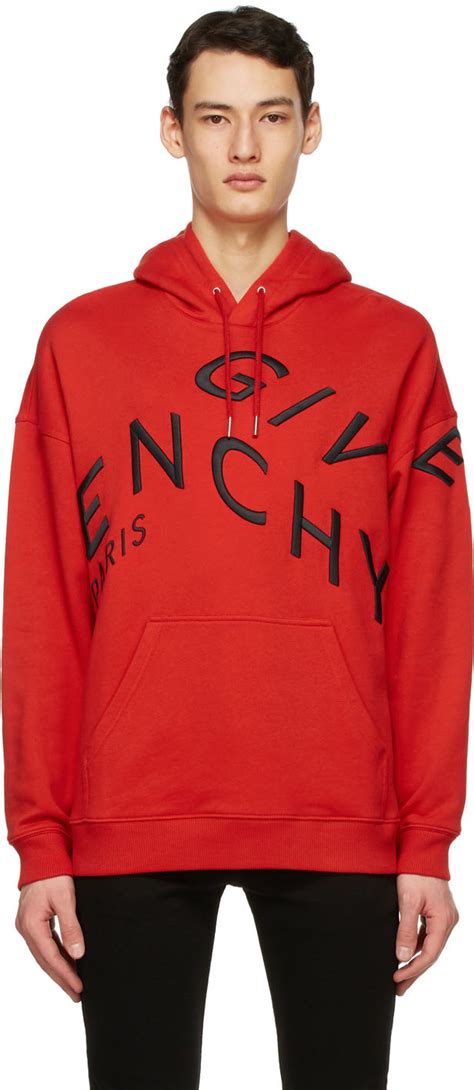 givenchy mens hoodie red|Givenchy refracted embroidered hoodie.